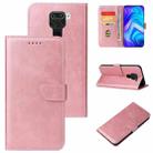 For Xiaomi Redmi Note 9 Calf Texture Buckle Horizontal Flip Leather Case with Holder & Card Slots & Wallet(Rose Gold) - 1
