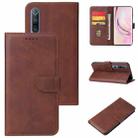 For Xiaomi Mi 10 Pro Calf Texture Buckle Horizontal Flip Leather Case with Holder & Card Slots & Wallet(Brown) - 1