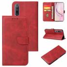 For Xiaomi Mi 10 Pro Calf Texture Buckle Horizontal Flip Leather Case with Holder & Card Slots & Wallet(Red) - 1