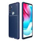 For Motorola Moto G60S Carbon Fiber Texture Shockproof TPU Case(Blue) - 1