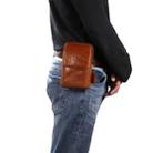 Multi-functional Universal Leather Waist Hanging One-shoulder Mobile Phone Waist Bag For 6.5 Inch or Below Smartphones(Brown) - 1