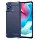 For Motorola Moto G60S Brushed Texture Carbon Fiber TPU Case(Navy Blue) - 1