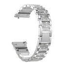 22mm Universal Three-beads Diamond Steel Watch Band(Silver) - 1