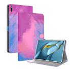 For Huawei MatePad Pro 10.8 (2021) Voltage Watercolor Pattern Skin Feel Magnetic Horizontal Flip PU Leather Case with Holder(Purple) - 1