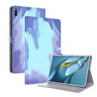 For Huawei MatePad Pro 10.8 (2021) Voltage Watercolor Pattern Skin Feel Magnetic Horizontal Flip PU Leather Case with Holder(Blue) - 1