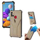 For Samsung Galaxy A21s Y Style Multifunction Card Stand Back Cover PU + TPU + PC Magnetic Shockproof Case(Khaki) - 1