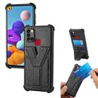 For Samsung Galaxy A21s Y Style Multifunction Card Stand Back Cover PU + TPU + PC Magnetic Shockproof Case(Black) - 1