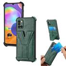For Samsung Galaxy A31 Y Style Multifunction Card Stand Back Cover PU + TPU + PC Magnetic Shockproof Case(Green) - 1