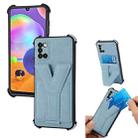 For Samsung Galaxy A03s / A02s 164mm Y Style Multifunction Card Stand Back Cover PU + TPU + PC Magnetic Shockproof Case(Light Blue) - 1