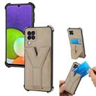 For Samsung Galaxy A22 4G Y Style Multifunction Card Stand Back Cover PU + TPU + PC Magnetic Shockproof Case(Khaki) - 1