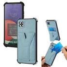 For Samsung Galaxy A22 5G Y Style Multifunction Card Stand Back Cover PU + TPU + PC Magnetic Shockproof Case(Light Blue) - 1