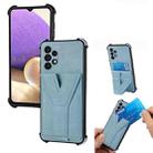 For Samsung Galaxy A72 5G Y Style Multifunction Card Stand Back Cover PU + TPU + PC Magnetic Shockproof Case(Light Blue) - 1