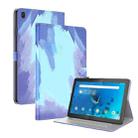 For Lenovo Tab M10 TB-X605L X605F Voltage Watercolor Pattern Skin Feel Magnetic Horizontal Flip PU Leather Case with Holder(Blue) - 1