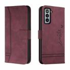 For Samsung Galaxy S21 5G Retro Skin Feel Horizontal Flip Soft TPU + PU Leather Case with Holder & Card Slots & Photo Frame(Wine Red) - 1