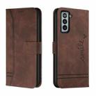 For Samsung Galaxy S21+ 5G Retro Skin Feel Horizontal Flip Soft TPU + PU Leather Case with Holder & Card Slots & Photo Frame(Coffee) - 1