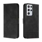 For Samsung Galaxy S21 Ultra 5G Retro Skin Feel Horizontal Flip Soft TPU + PU Leather Case with Holder & Card Slots & Photo Frame(Black) - 1