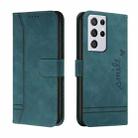 For Samsung Galaxy S21 Ultra 5G Retro Skin Feel Horizontal Flip Soft TPU + PU Leather Case with Holder & Card Slots & Photo Frame(Army Green) - 1