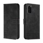 For Samsung Galaxy S20 Retro Skin Feel Horizontal Flip Soft TPU + PU Leather Case with Holder & Card Slots & Photo Frame(Black) - 1