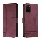 For Samsung Galaxy S20+ Retro Skin Feel Horizontal Flip Soft TPU + PU Leather Case with Holder & Card Slots & Photo Frame(Wine Red) - 1