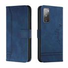 For Samsung Galaxy S20 FE Retro Skin Feel Horizontal Flip Soft TPU + PU Leather Case with Holder & Card Slots & Photo Frame(Blue) - 1