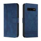 For Samsung Galaxy S10 Retro Skin Feel Horizontal Flip Soft TPU + PU Leather Case with Holder & Card Slots & Photo Frame(Blue) - 1