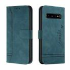 For Samsung Galaxy S10 Retro Skin Feel Horizontal Flip Soft TPU + PU Leather Case with Holder & Card Slots & Photo Frame(Army Green) - 1