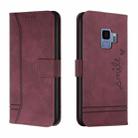 For Samsung Galaxy S9 Retro Skin Feel Horizontal Flip Soft TPU + PU Leather Case with Holder & Card Slots & Photo Frame(Wine Red) - 1