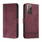 For Samsung Galaxy Note20 Ultra Retro Skin Feel Horizontal Flip Soft TPU + PU Leather Case with Holder & Card Slots & Photo Frame(Wine Red) - 1
