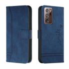 For Samsung Galaxy Note20 Ultra Retro Skin Feel Horizontal Flip Soft TPU + PU Leather Case with Holder & Card Slots & Photo Frame(Blue) - 1