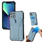 Y Style Multifunction Card Stand Back Cover PU + TPU + PC Magnetic Shockproof Case For iPhone 13 mini(Blue) - 1