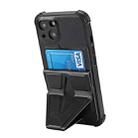 Y Style Multifunction Card Stand Back Cover PU + TPU + PC Magnetic Shockproof Case For iPhone 13(Black) - 3