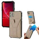 Y Style Multifunction Card Stand Back Cover PU + TPU + PC Magnetic Shockproof Case For iPhone 11 Pro(Khaki) - 1