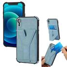 Y Style Multifunction Card Stand Back Cover PU + TPU + PC Magnetic Shockproof Case For iPhone XR(Blue) - 1