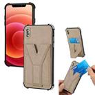 Y Style Multifunction Card Stand Back Cover PU + TPU + PC Magnetic Shockproof Case For iPhone XS Max(Khaki) - 1