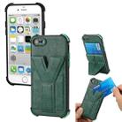Y Style Multifunction Card Stand Back Cover PU + TPU + PC Magnetic Shockproof Case For iPhone SE 2022 / SE 2020 / 7 / 8(Green) - 1