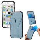 Y Style Multifunction Card Stand Back Cover PU + TPU + PC Magnetic Shockproof Case For iPhone SE 2022 / SE 2020 / 7 / 8(Blue) - 1