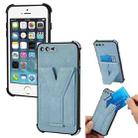 Y Style Multifunction Card Stand Back Cover PU + TPU + PC Magnetic Shockproof Case For iPhone 7 Plus / 8 Plus(Blue) - 1