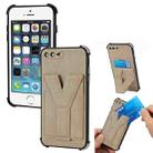 Y Style Multifunction Card Stand Back Cover PU + TPU + PC Magnetic Shockproof Case For iPhone 7 Plus / 8 Plus(Khaki) - 1