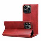 For iPhone 13 Pro Calf Texture Horizontal Flip Leather Case with Holder & Card Slots & Wallet (Red) - 1