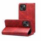 For iPhone 13 Calf Texture Horizontal Flip Leather Case with Holder & Card Slots & Wallet(Red) - 1