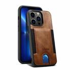 H10 TPU + PU Leather Shockproof Protective Case with Card Slot For iPhone 13 Pro(Brown) - 1