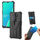 For OPPO A9 2020 Y Style Multifunction Card Stand Back Cover PU + TPU + PC Magnetic Shockproof Case(Black) - 1