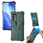 For OPPO Reno5 5G Y Style Multifunction Card Stand Back Cover PU + TPU + PC Magnetic Shockproof Case(Green) - 1