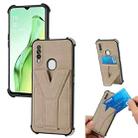 For OPPO A31 Y Style Multifunction Card Stand Back Cover PU + TPU + PC Magnetic Shockproof Case(Khaki) - 1