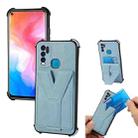 For Infinix Hot 9 Y Style Multifunction Card Stand Back Cover PU + TPU + PC Magnetic Shockproof Case(Light Blue) - 1