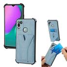 For Infinix Hot 10 Play Y Style Multifunction Card Stand Back Cover PU + TPU + PC Magnetic Shockproof Case(Light Blue) - 1