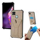 For Infinix Hot 10T Y Style Multifunction Card Stand Back Cover PU + TPU + PC Magnetic Shockproof Case(Khaki) - 1