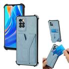 For Infinix Note 8 Y Style Multifunction Card Stand Back Cover PU + TPU + PC Magnetic Shockproof Case(Light Blue) - 1