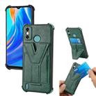 For Tecno Spark Go 2020 Y Style Multifunction Card Stand Back Cover PU + TPU + PC Magnetic Shockproof Case(Green) - 1