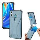 For Tecno Spark Go 2020 Y Style Multifunction Card Stand Back Cover PU + TPU + PC Magnetic Shockproof Case(Light Blue) - 1